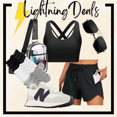 All currently on Amazon flash sale except for the sneakers. Can end at any time. Workout gym athletic Athleisure outfit  

#LTKfitness #LTKsalealert #LTKfindsunder50