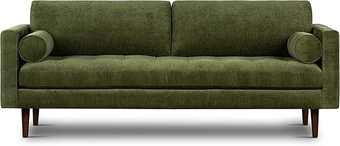 POLY & BARK Napa Sofa, 88.5 inches, Distressed Green Velvet | Amazon (US)