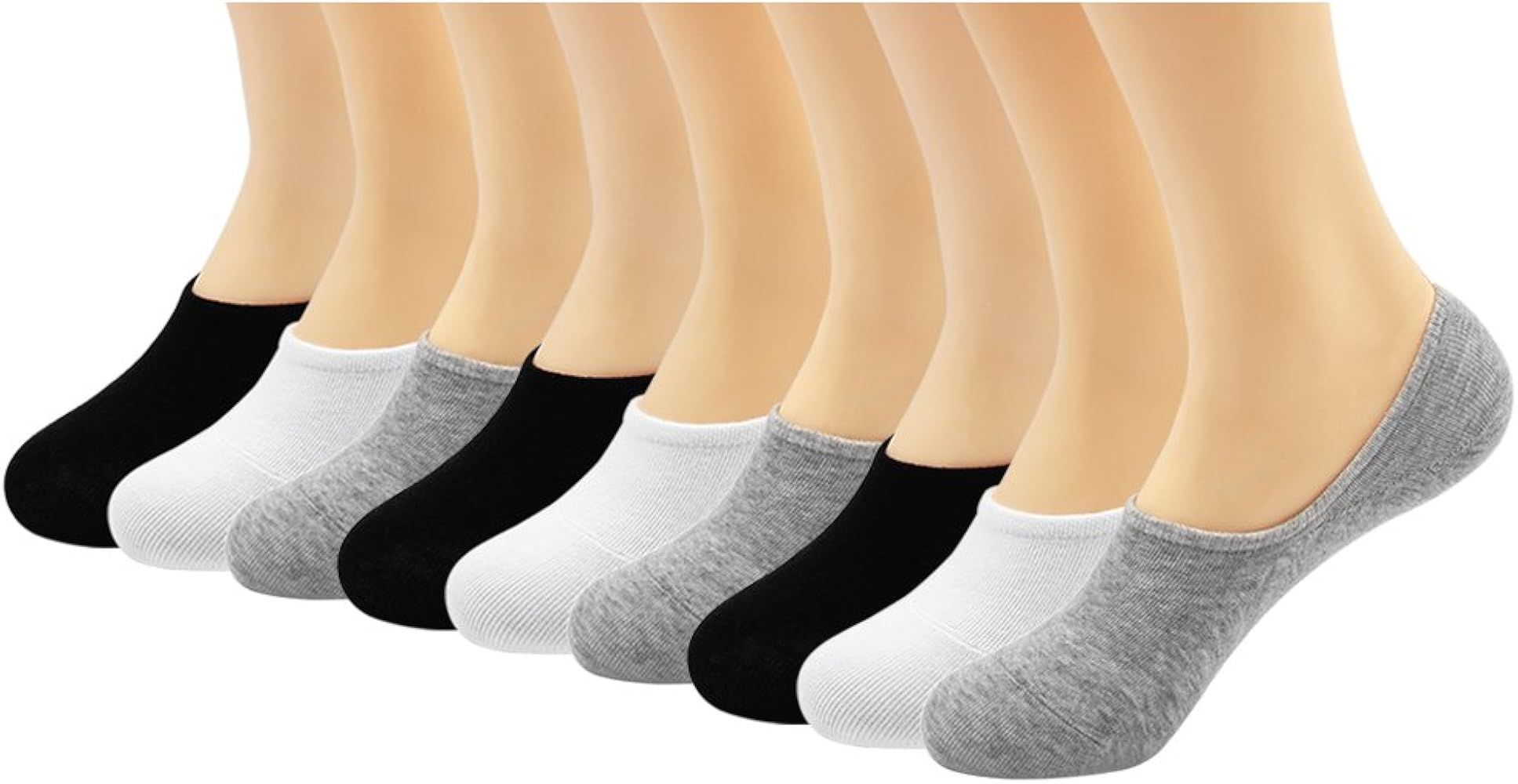 Women's 3-9 Pairs Casual Thin No Show Socks Non Slip Flat Boat Line | Amazon (US)