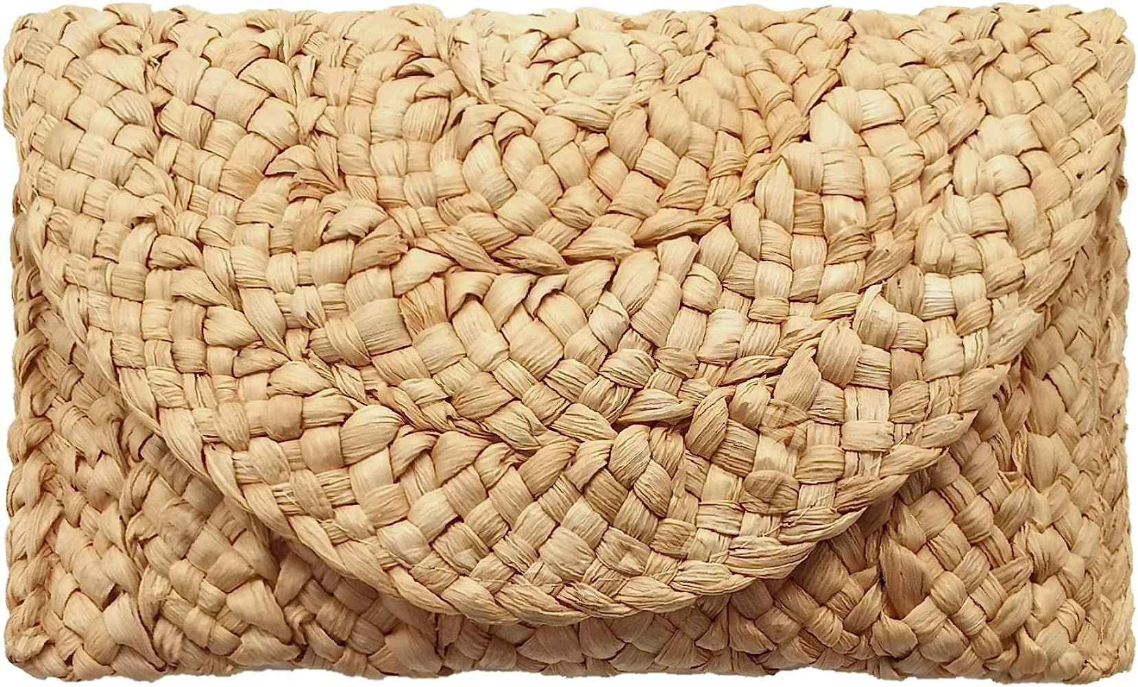 Fozehlad Women Straw Clutch Purse Cute Vacation Beach Straw Crossbody Bags Handmade Woven Shoulde... | Amazon (US)