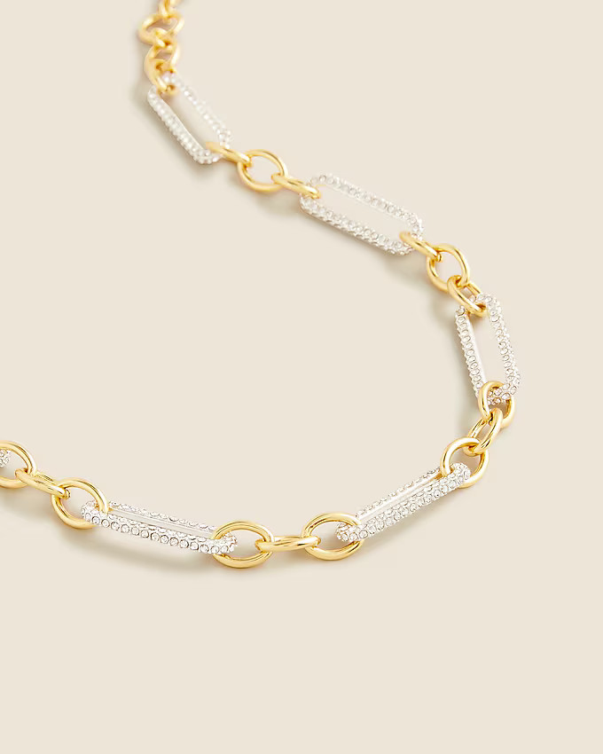 Pavé crystal link necklace | J. Crew US