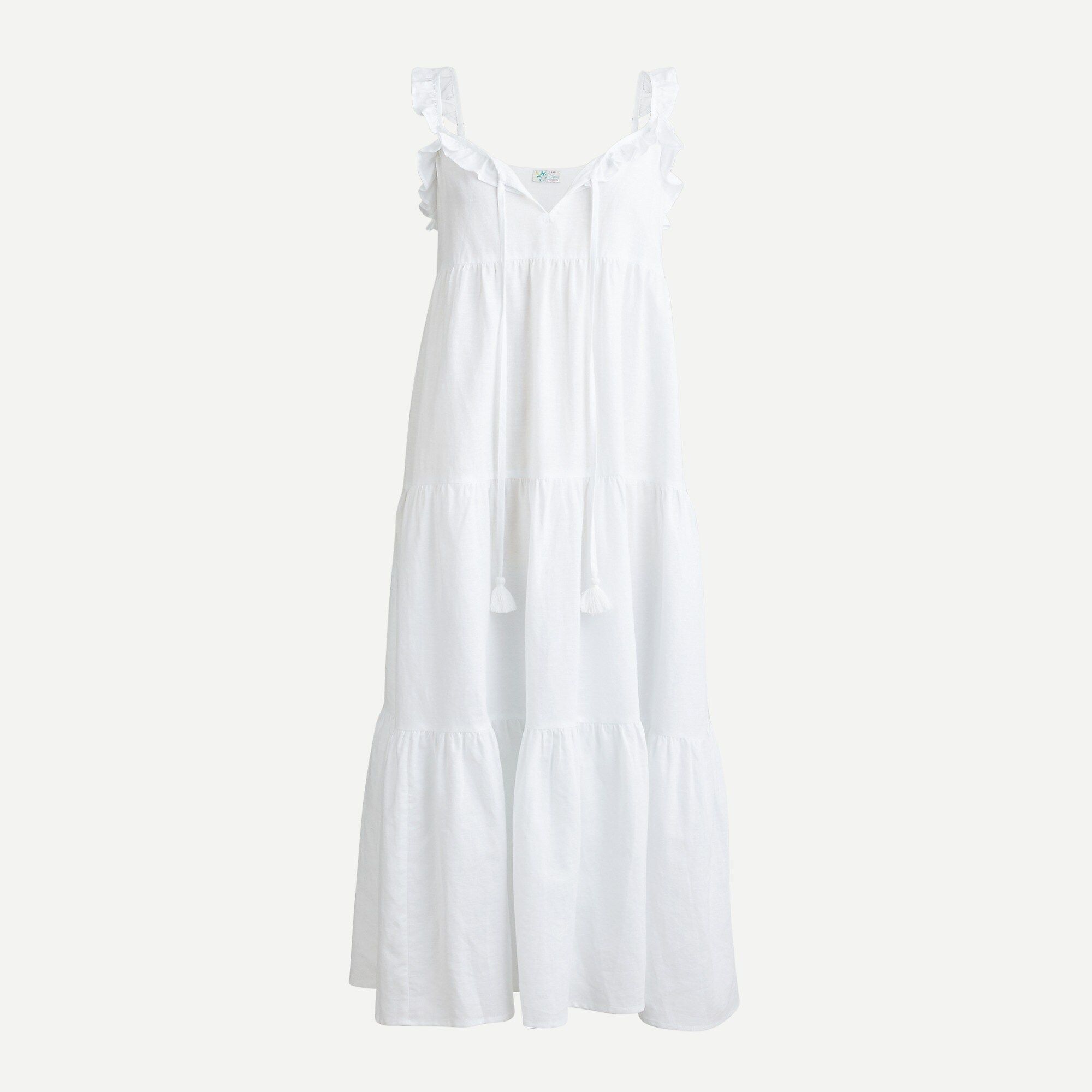 Cotton-linen tiered maxi dress | J.Crew US