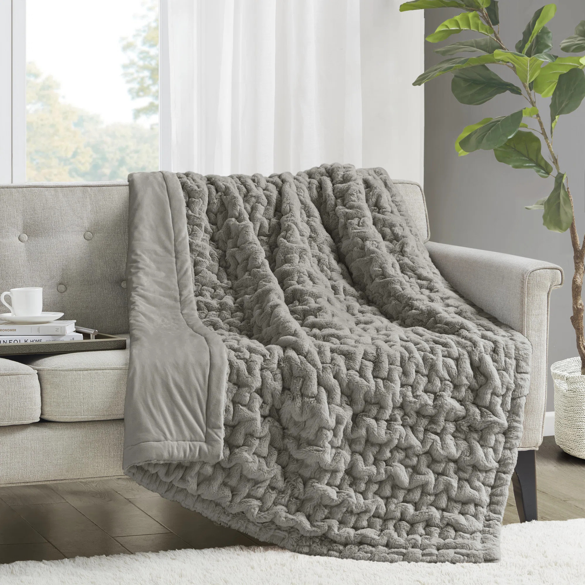 Ruched Fur Throw | Wayfair North America