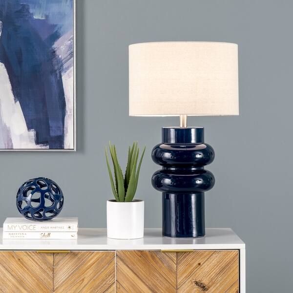 nuLOOM Bowery 26" Ceramic Table Lamp - 14"W x 14"D x 25.5"H - Overstock - 33995099 | Bed Bath & Beyond