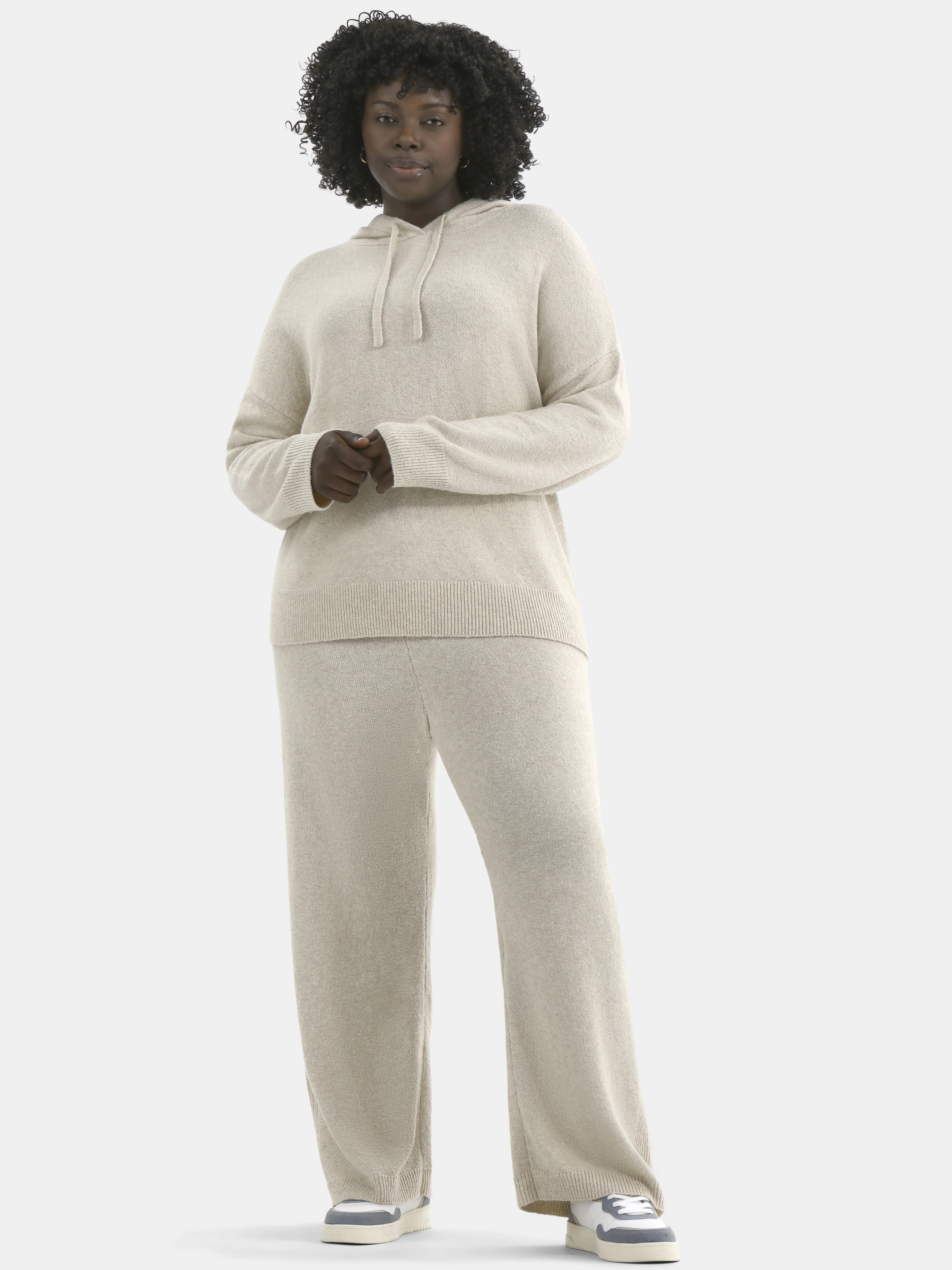 Time and Tru Women's and Women’s Plus Sweater Hoodie and Pants Set, Sizes XS-4X | Walmart (US)