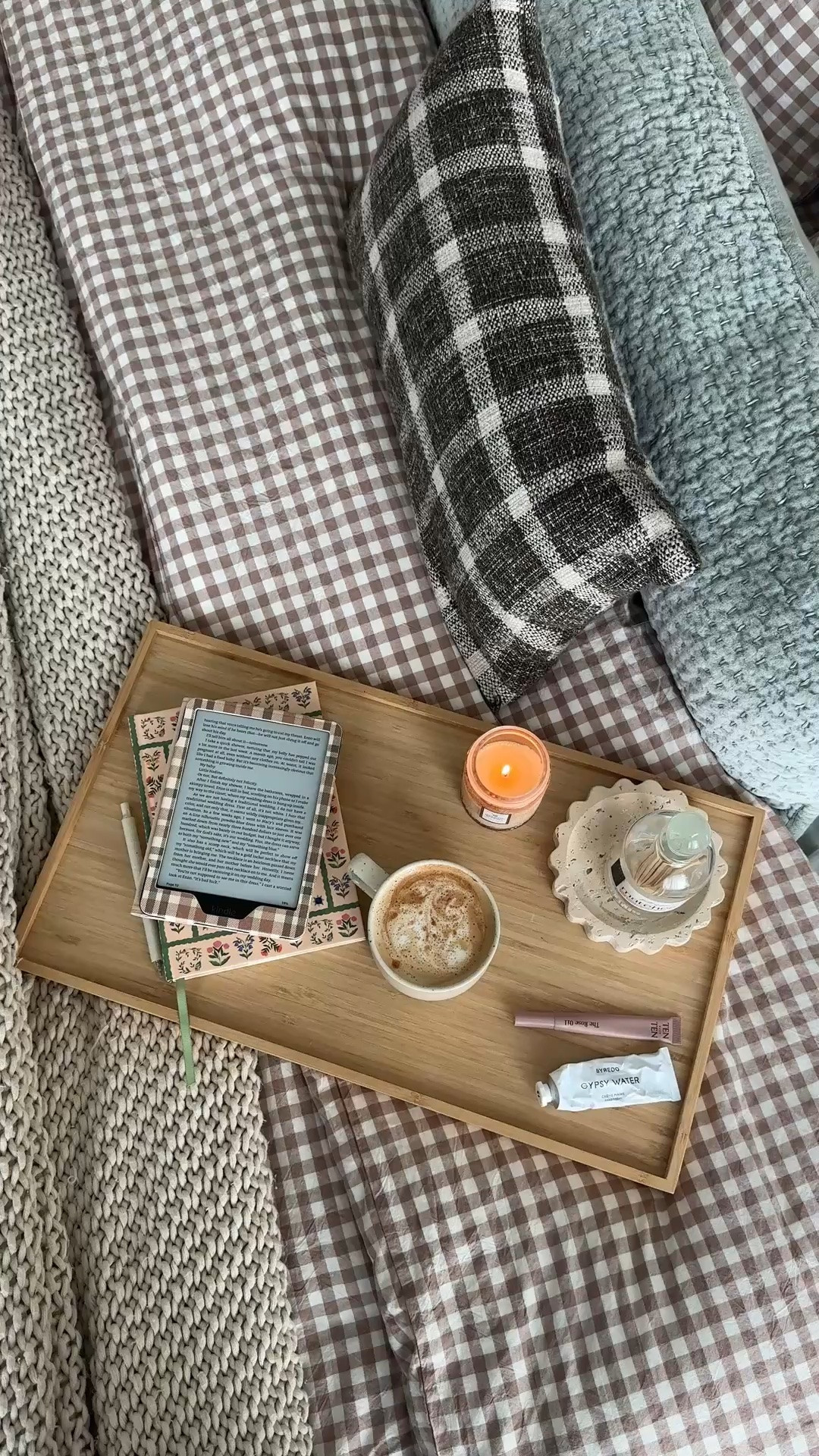 This and a crisp fall day!!! Ready for fall 🍂🍁

Linking my Amazon gingham bedding, Clover House kindle case, and accessories!

Home decor, Amazon home
