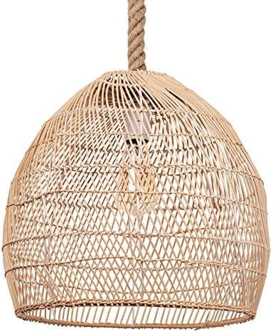 WalmHomie Hand Woven Pendant Light Rattan Lamp Shade,Rope Lamp for Dining Room Kitchen Island Han... | Amazon (US)