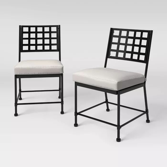 Midway 2pk Metal Cafe Patio Chairs - Black - Threshold&#8482; designed with Studio McGee | Target