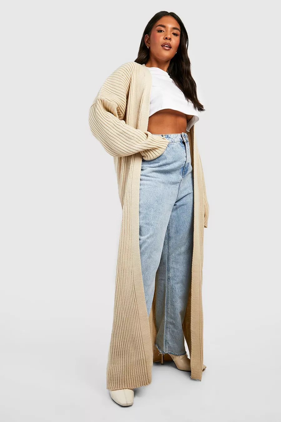Plus Knitted Oversized Maxi Cardigan | boohoo (US & Canada)