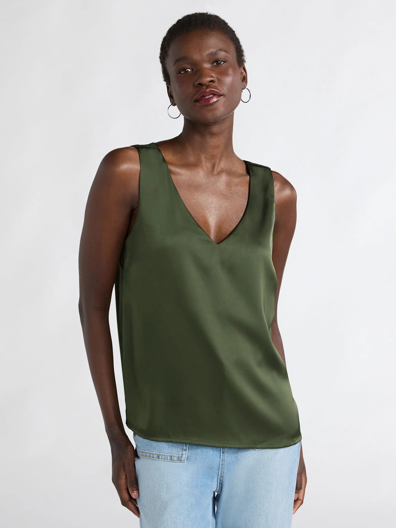 Scoop Women’s Satin Tank Top, Sizes XS-XXL | Walmart (US)