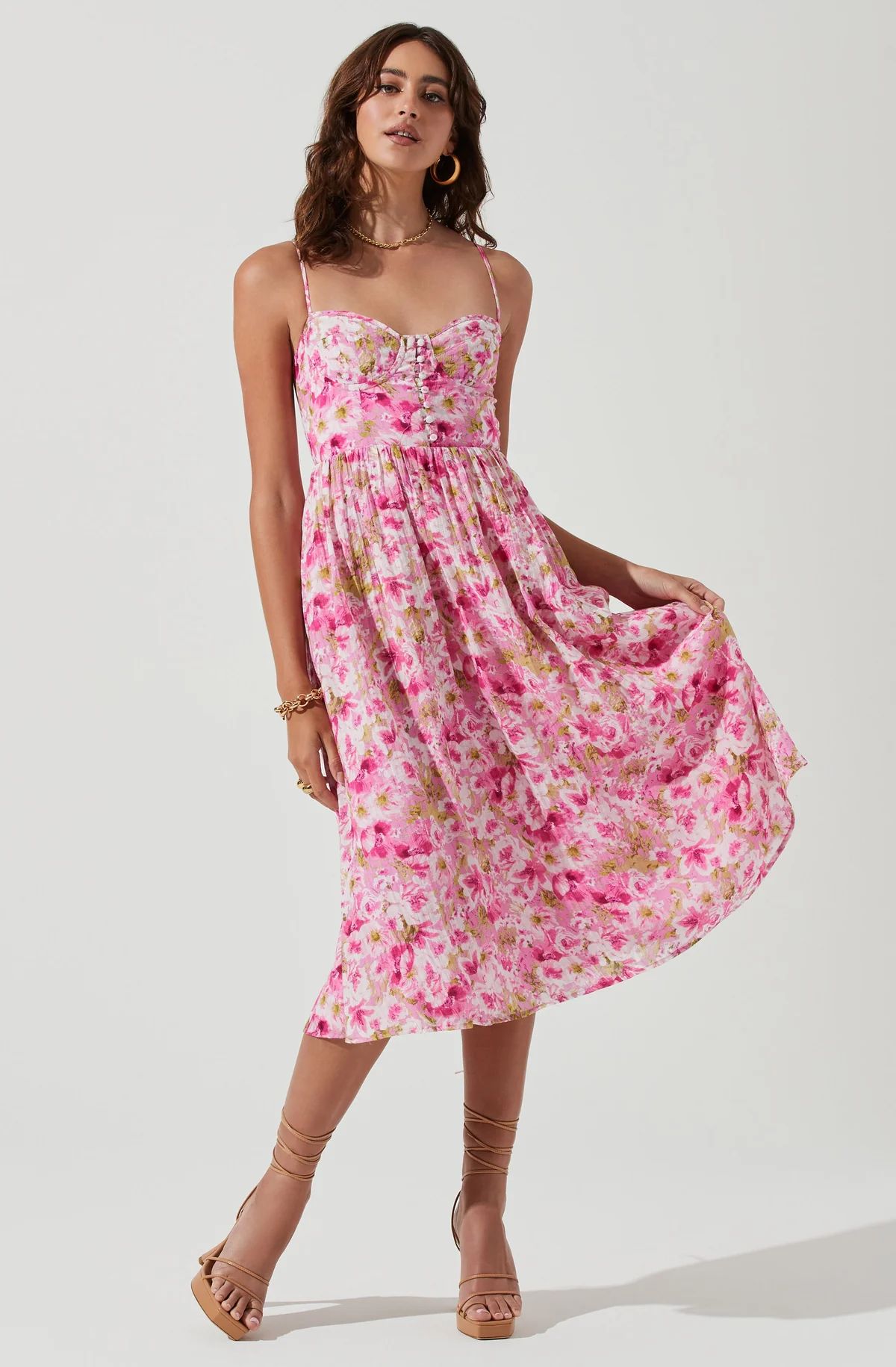 Ferreira Floral Bustier Midi Dress | ASTR The Label (US)