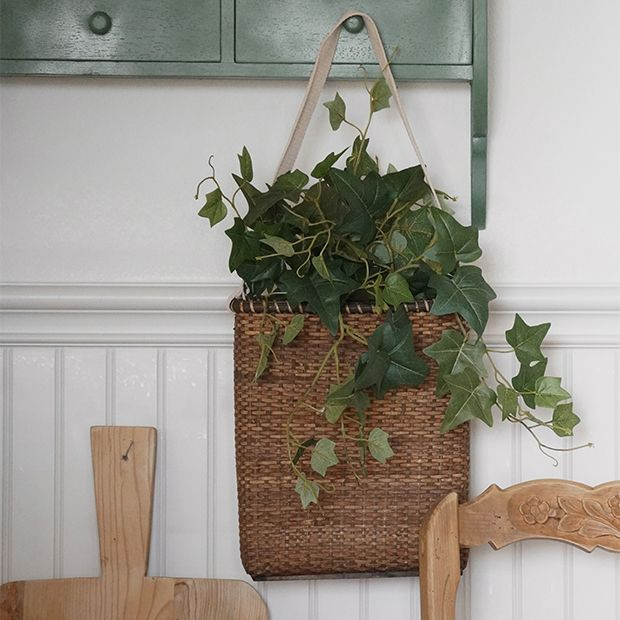 Rattan Messenger Basket Tote | Antique Farm House