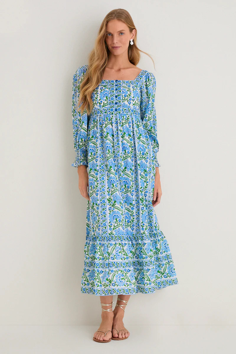 Sapphire Border Lucia Dress | Tuckernuck (US)