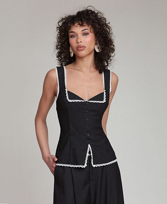 Avec Les Filles Women's Portrait Sweetheart Neck Adjustable Top - Macy's | Macy's