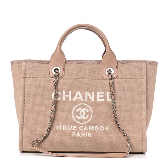 CHANEL Mixed Fibers Medium Deauville Tote Beige | Fashionphile