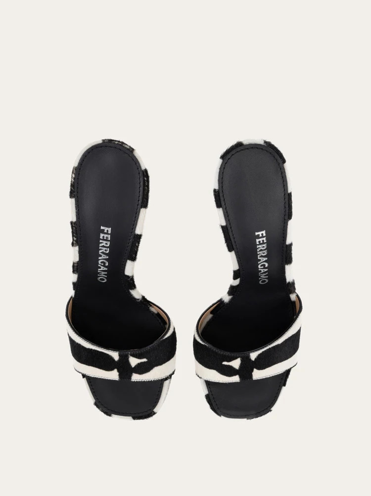 Pony skin heeled slide - Women | Ferragamo | Ferragamo