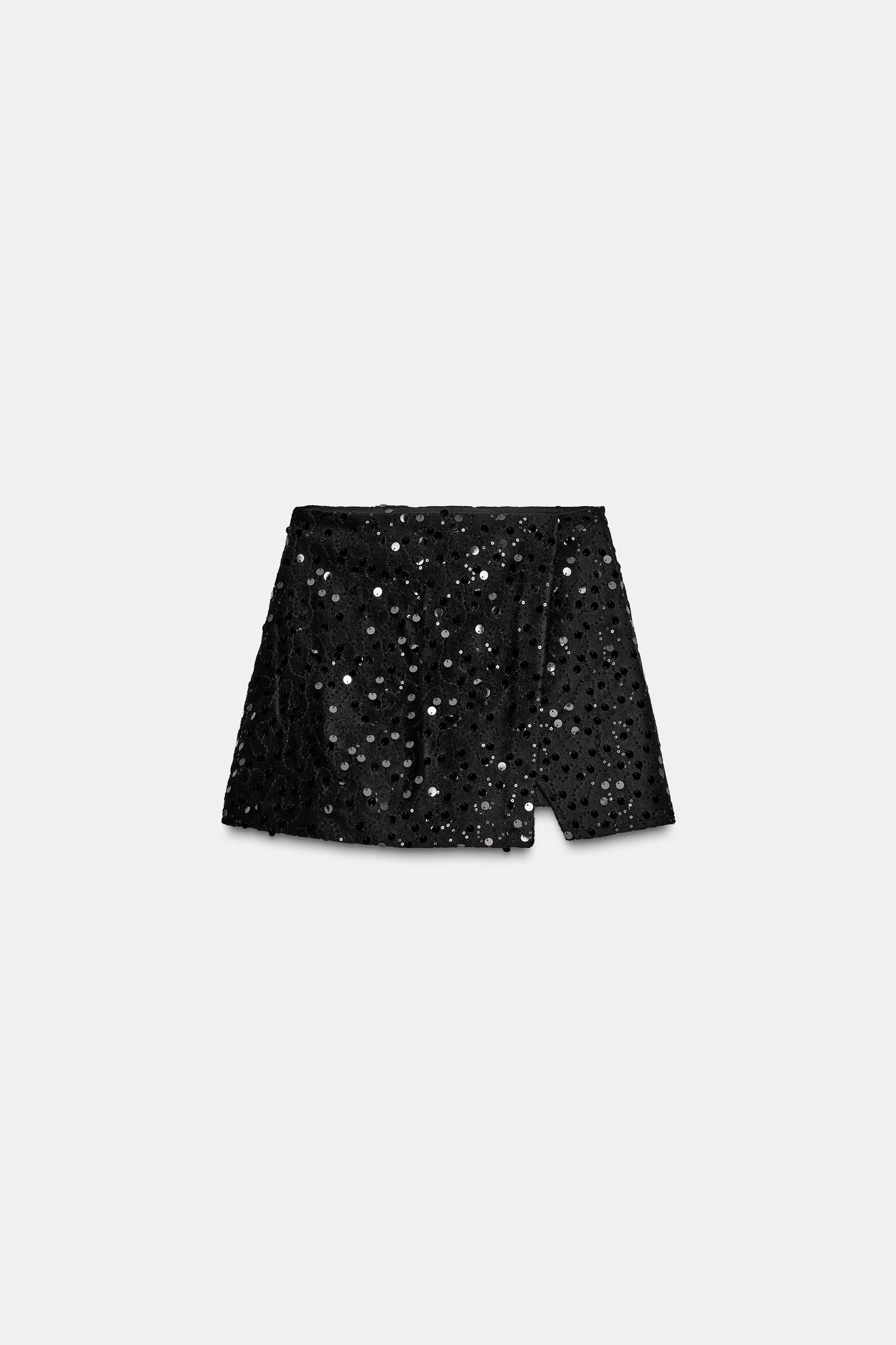 SEQUINNED WRAP SKORT | Zara UK