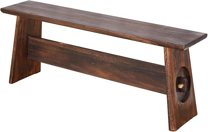 Rustic Wood Bench Indoor, Narrow Farmhouse Style Entry Bench,Skinny and Noodle Bench Dark Brown | Amazon (US)