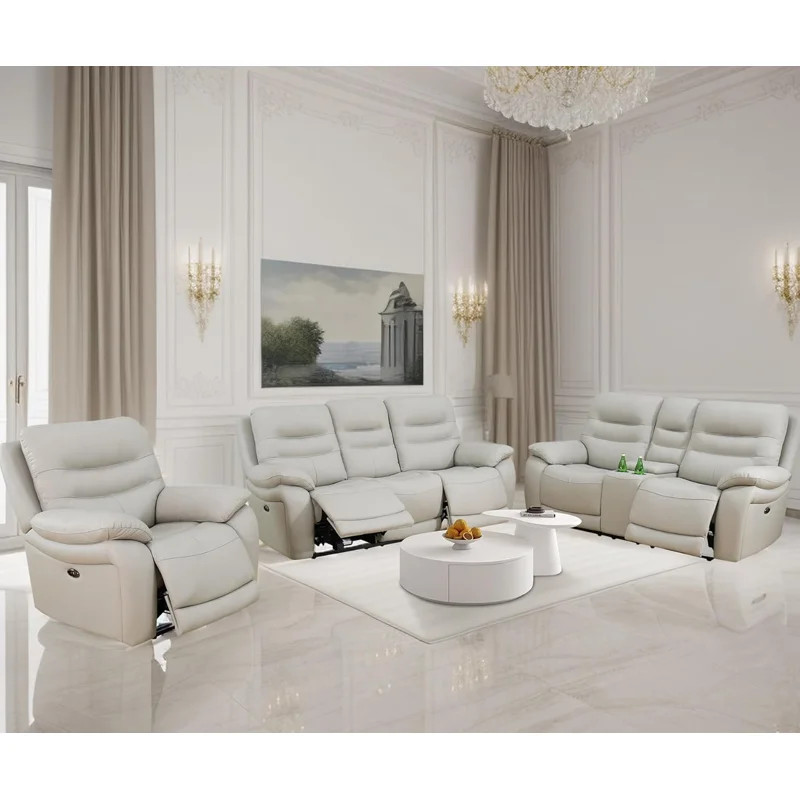 Royace 3-Piece Faux Leather Power Reclining Sofa Set | Wayfair North America