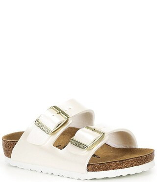 Birkenstock Girls' Arizona Birko-Flor\u00ae Metallic Slide Sandals (Youth) | Dillard's | Dillard's