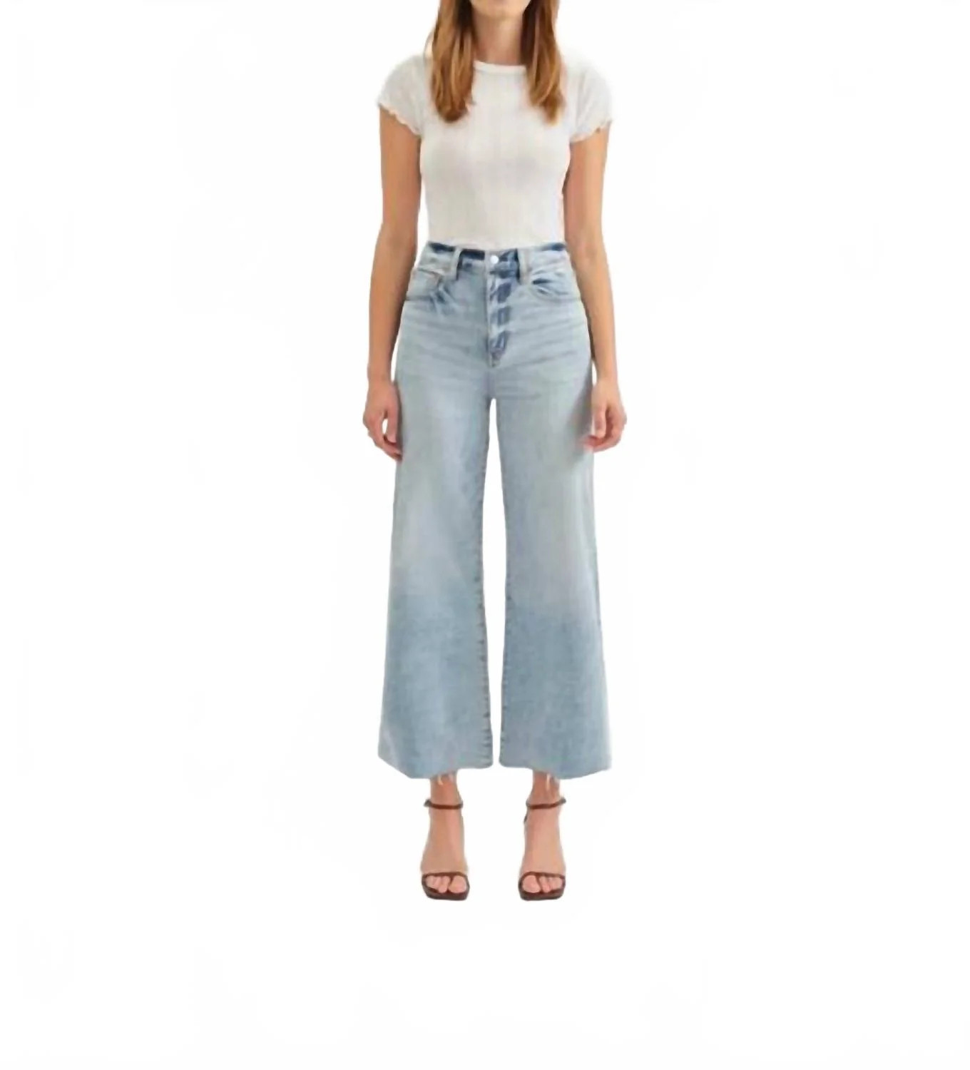 Women's Denim Pleaser High Rise Wide Ankle Pant In Miracle | Shop Simon