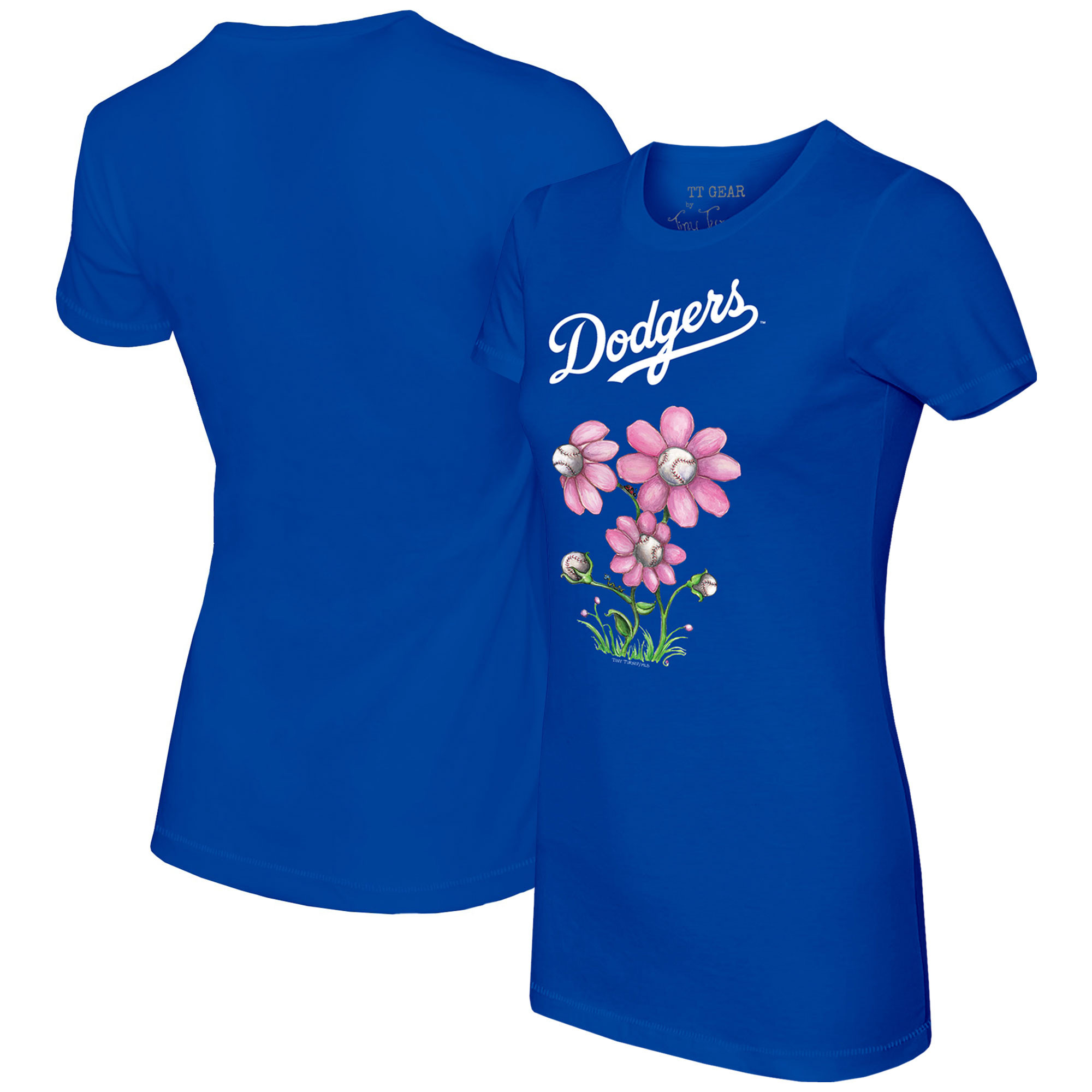 Women's Tiny Turnip Royal Los Angeles Dodgers Blooming Baseballs T-Shirt | Fanatics