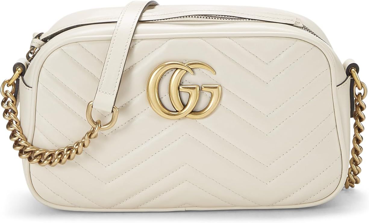 Amazon.com: Gucci, Pre-Loved Cream Leather GG Marmont Crossbody Bag Small, White : Luxury Stores | Amazon (US)
