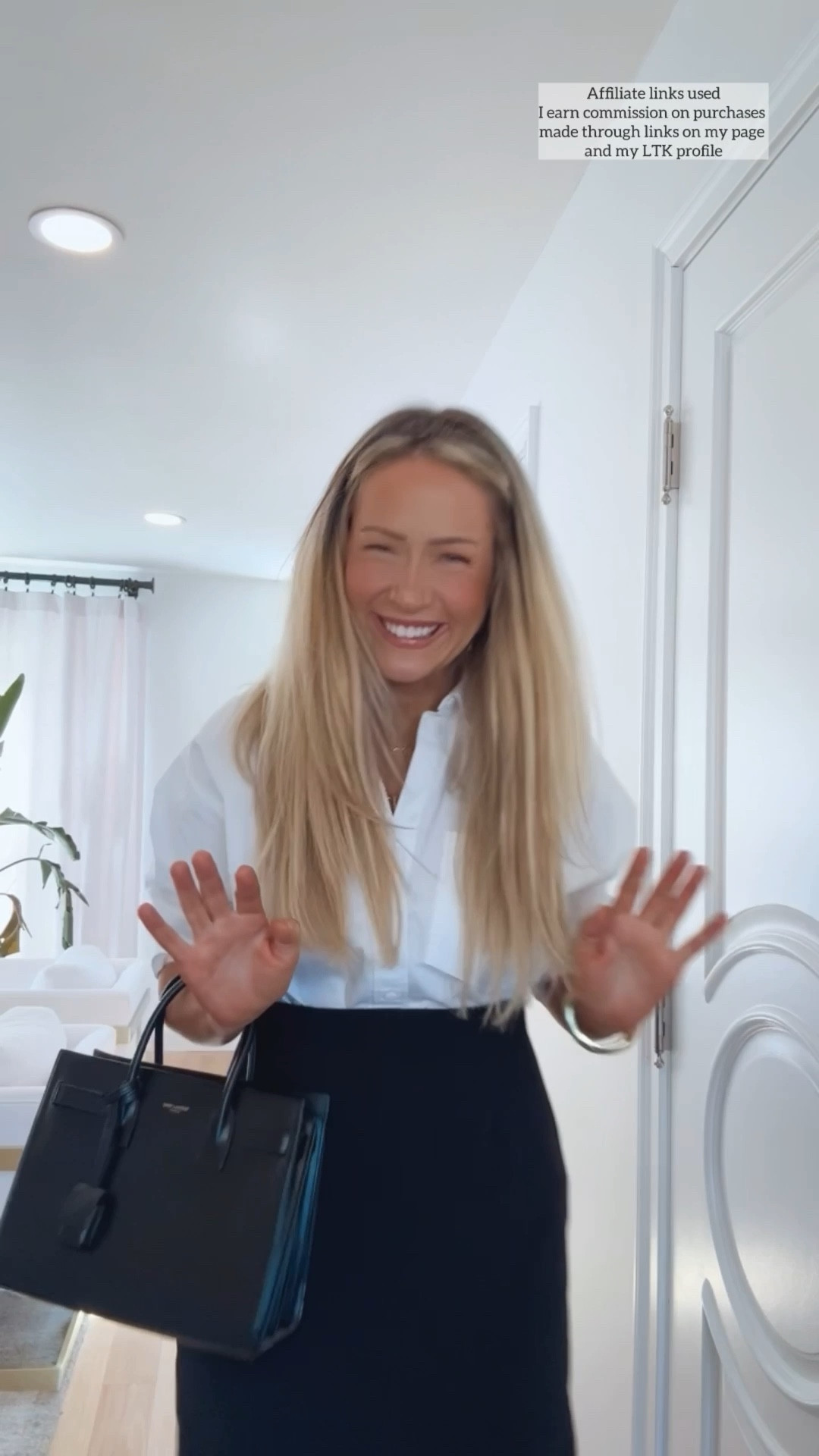 Business casual workwear

White button up shirt
Black pencil skirt 

#LTKWorkwear