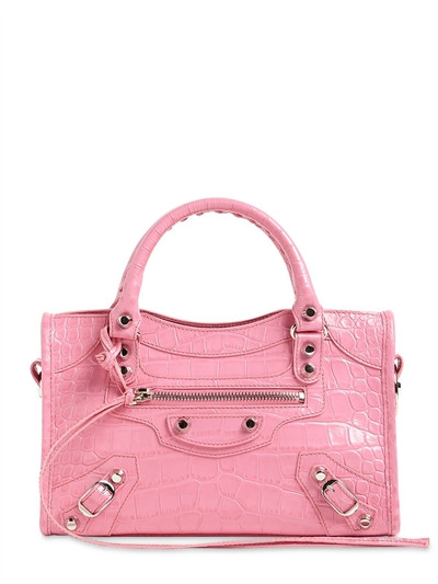 MINI CITY CROC EMBOSSED LEATHER BAG | Luisaviaroma