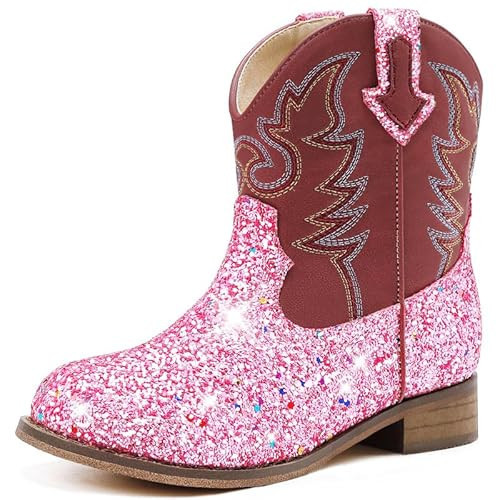 Motasha Toddler Girls Cowgirl Boots Pink Cowboy Boot for Little Kids Western Ankle Boys Cowgirl Boot Size 12 Horse Riding Shoes Birthday Party Wedding (M7110 Se Pink 12) | Amazon (US)