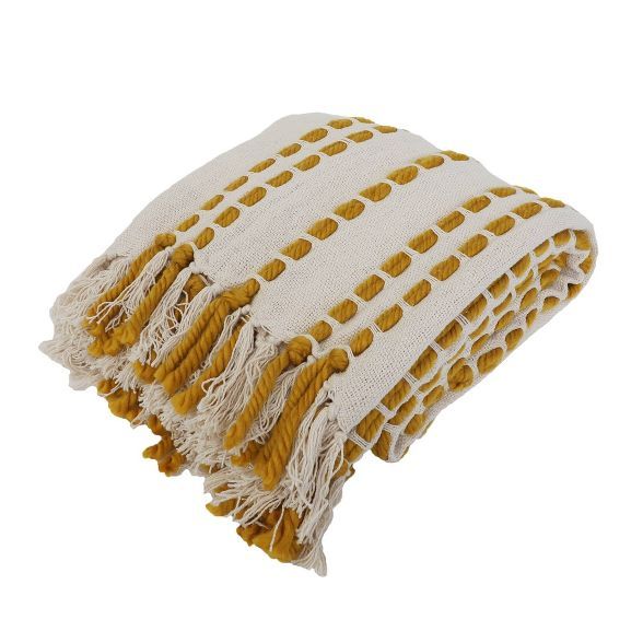 50"x60" Wanda Woven Throw Blanket with Border Fringe Trim - Decor Therapy | Target