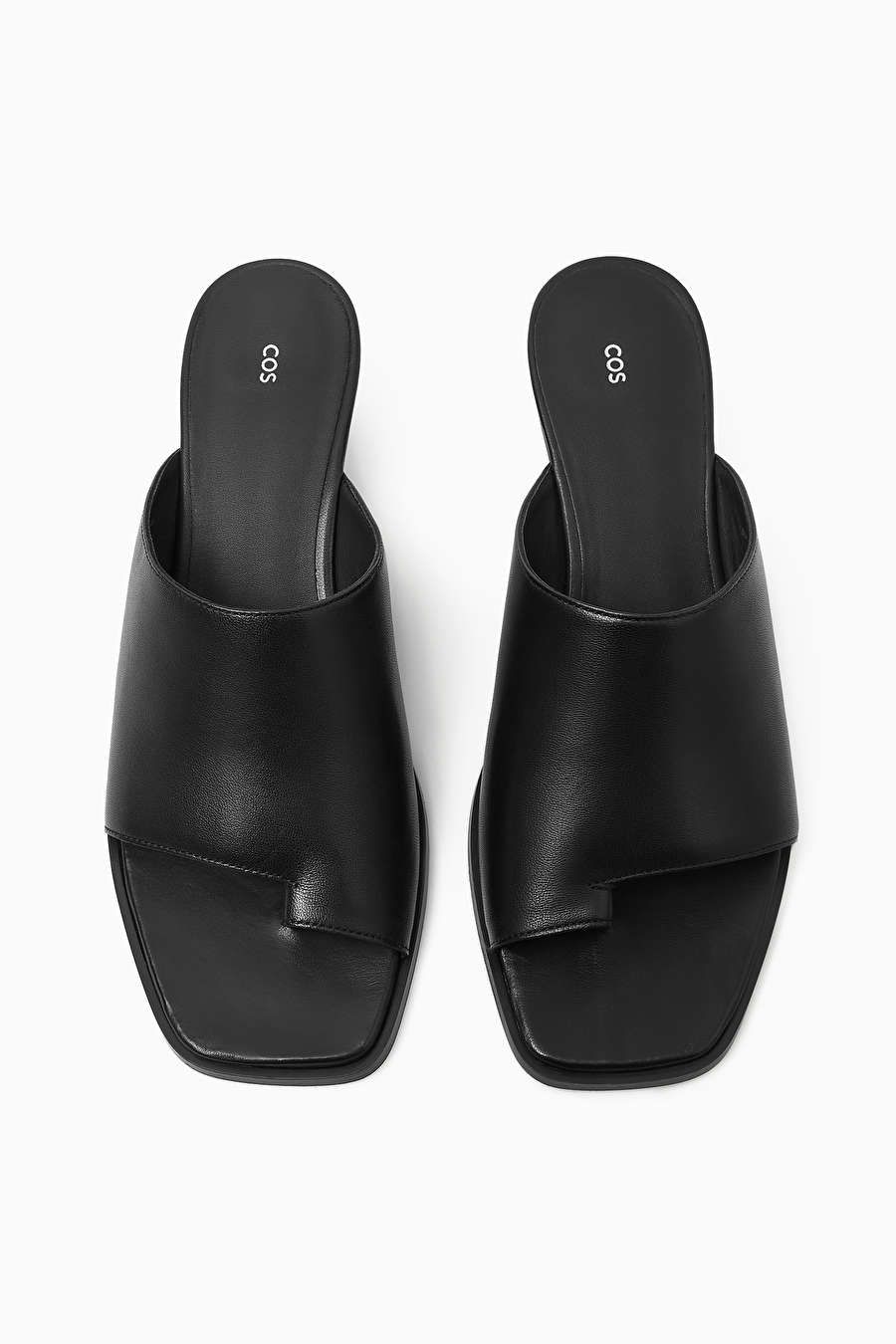 SCULPTURAL-HEEL LEATHER MULES | COS (US)