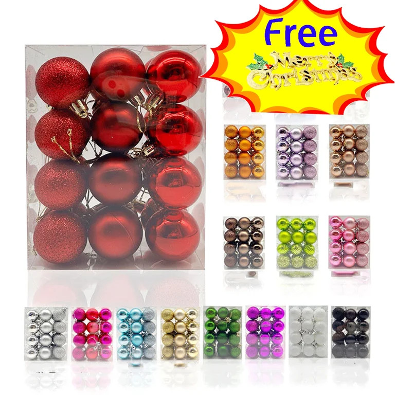 Tyidzon Christmas Balls Ornaments, 24Pc Shatterproof Christmas Tree Balls Hanging Ornaments, 1.18... | Walmart (US)