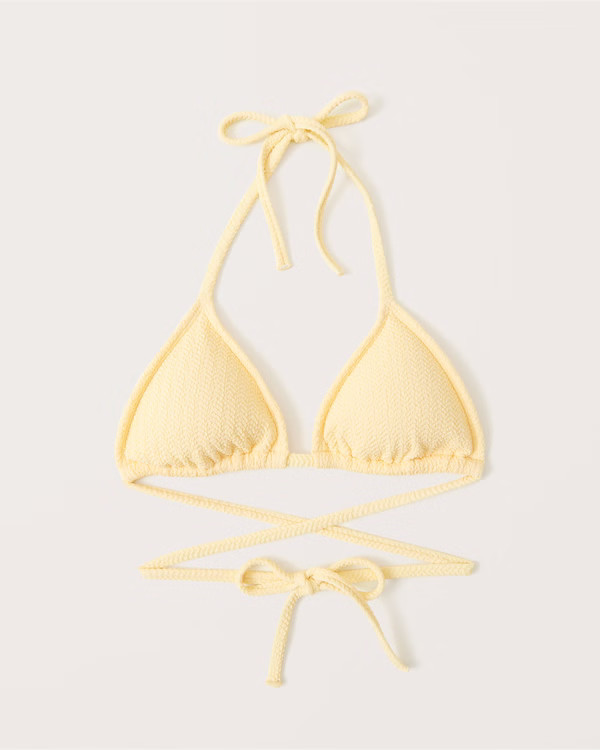 Criss-Cross Halter Triangle Bikini Top | Abercrombie & Fitch (US)