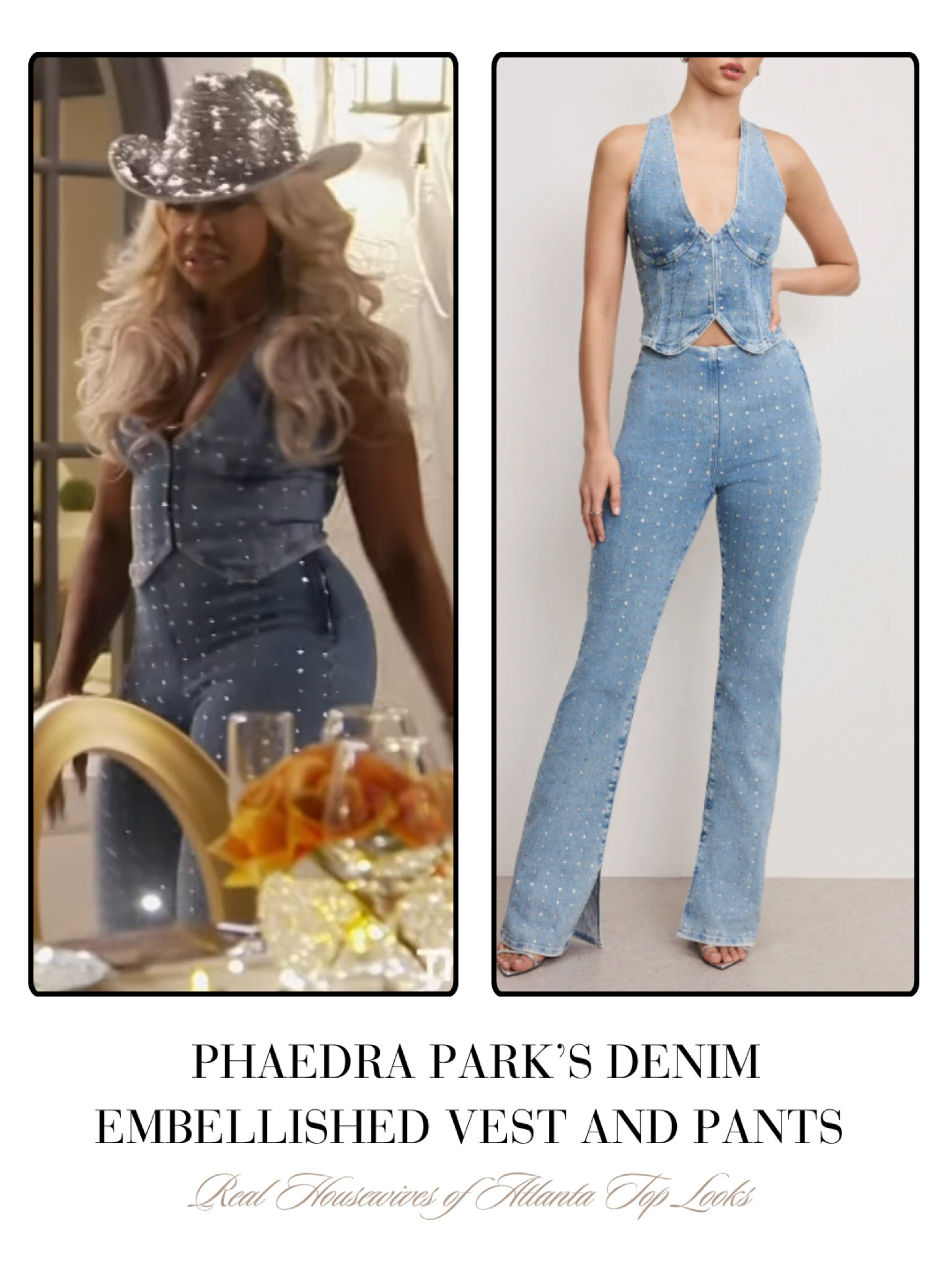 Phaedra Park’s Denim Embellished Vest and Pants 