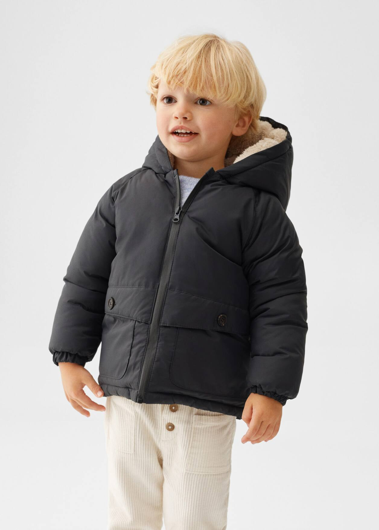 Padded anorak with shearling lining | MANGO (US)