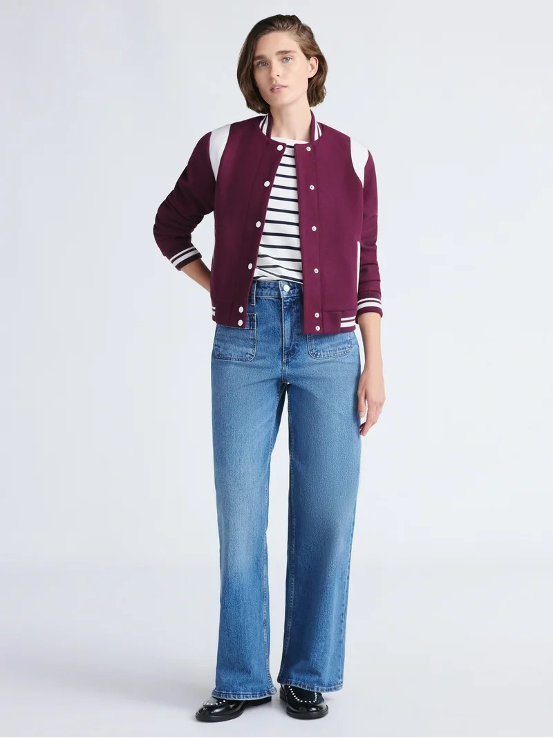 Free Assembly's Women's and Women's Plus Wide Leg Jeans with Patch Pockets, 30", 32", and 34" Ins... | Walmart (US)