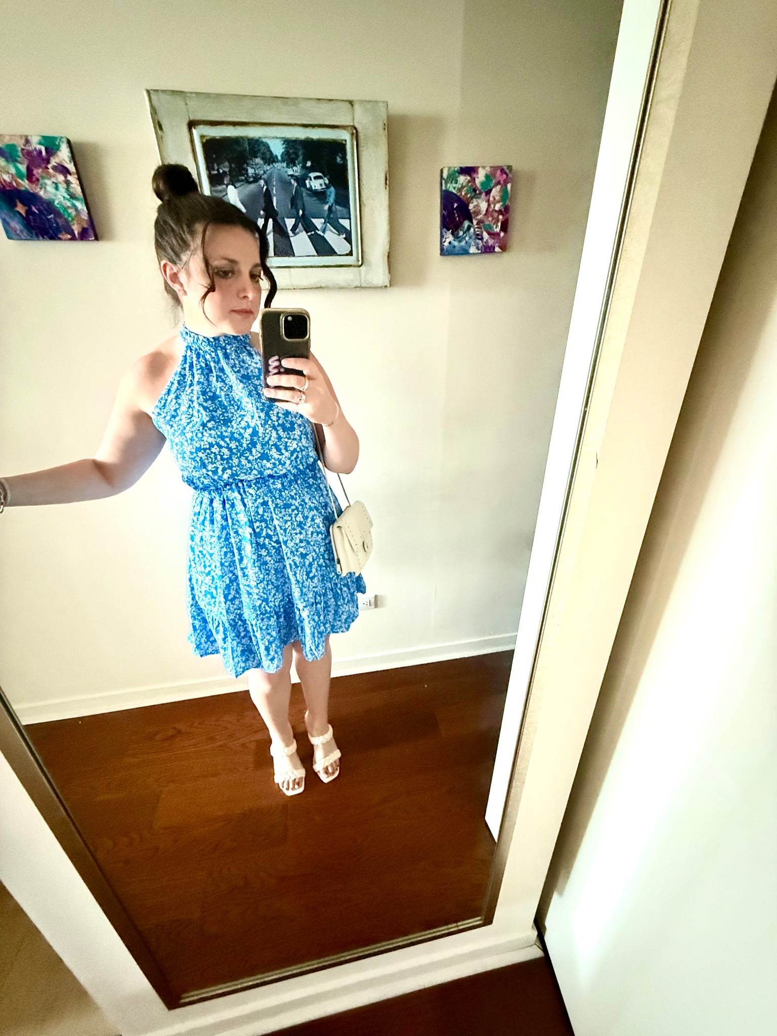  Bridal shower ready with this floral dress and braided heels 