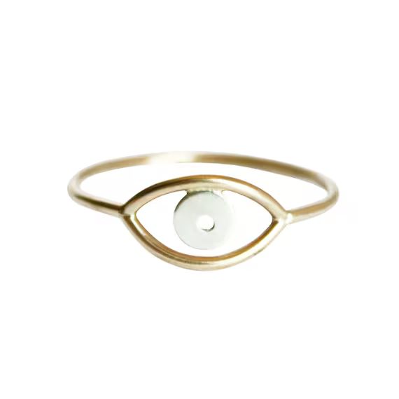 Gold Evil Eye Ring, Third Eye Ring, Thin Gold Ring, Simple Gold Ring, Delicate Ring, Eye Ring, Mixed | Etsy (US)