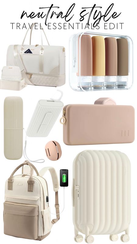 Neutral Travel Essentials Luggage Travel Bags Travel Toiletries 

#LTKtravel #LTKstyletip #LTKfindsunder100