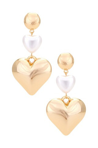 Heart Drop Earring in Pearl | Revolve Clothing (Global)