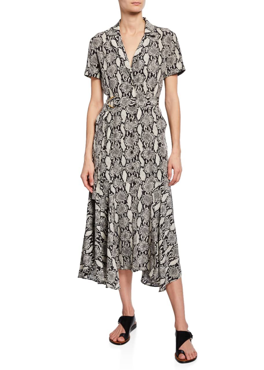 Clarkson Snake-Print Midi Shirt Dress | Bergdorf Goodman