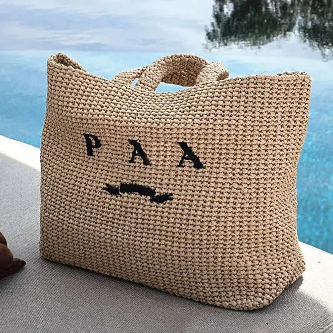 Straw bag Luxury triangle handbags designer tote bags for womens weave Raffias top handle beach b... | DHGate