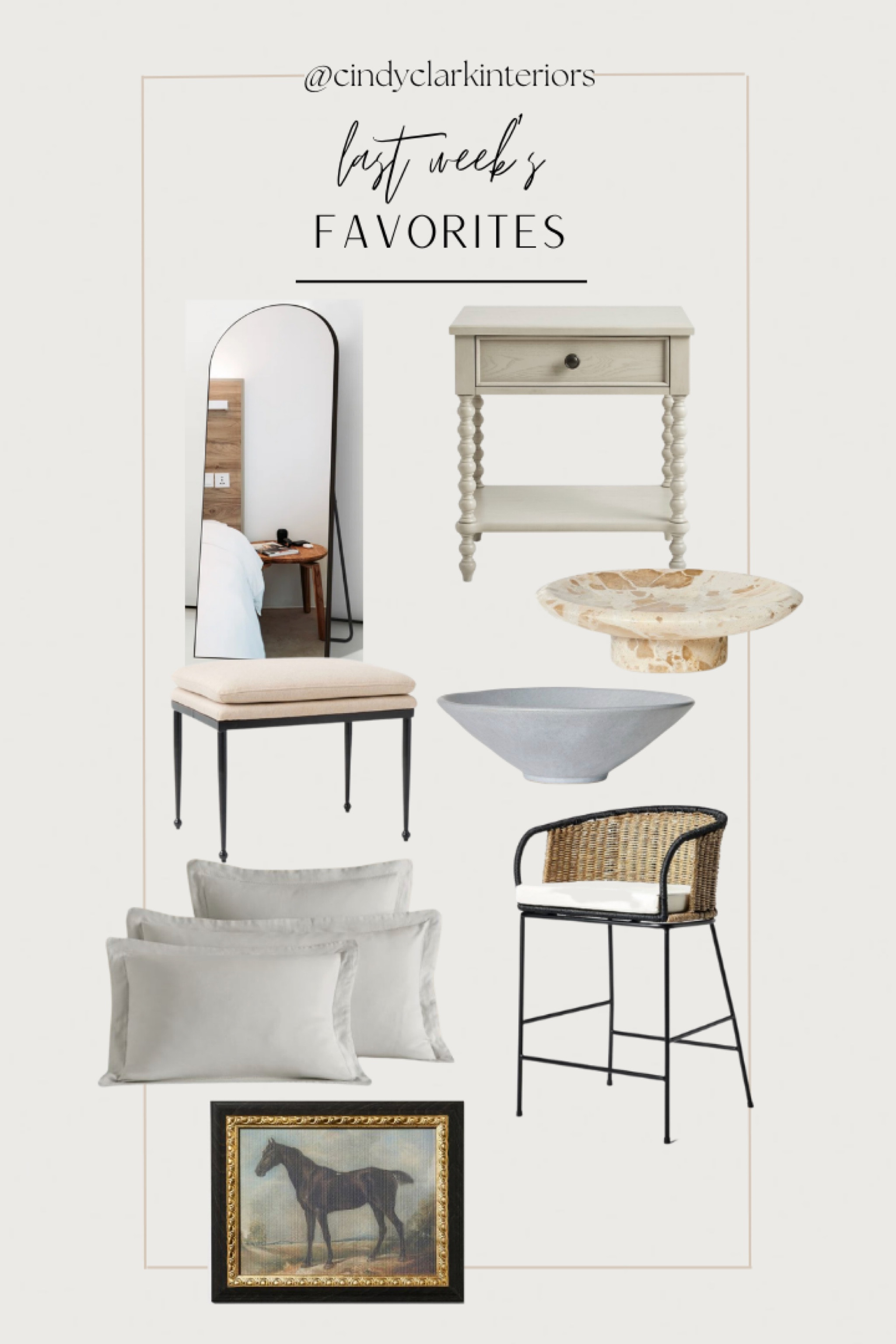 All of last week’s favorites in one place! 

Mirror, nightstands, stool, barstool, bowl, art

#LTKFind #LTKhome
