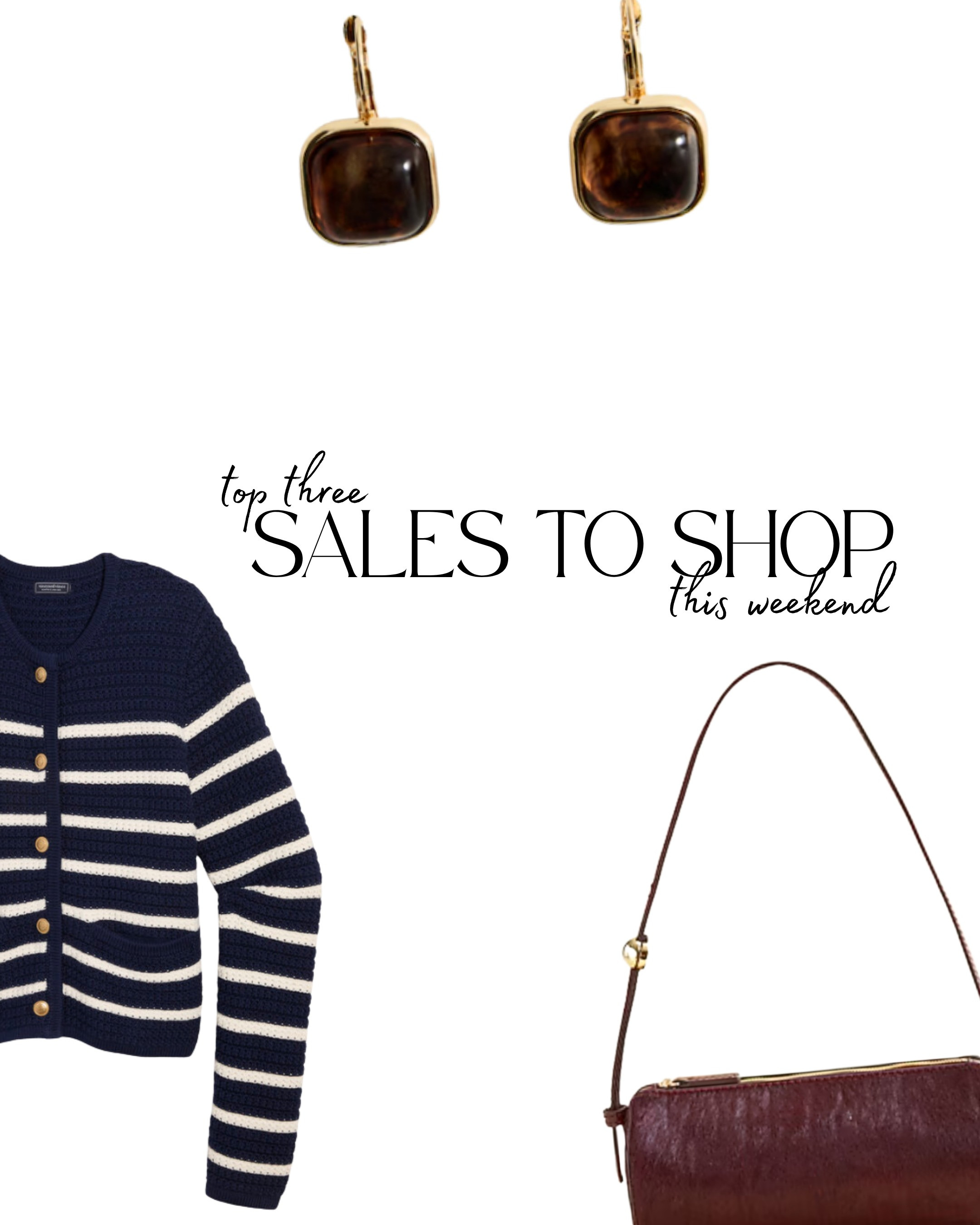 Top 3 sales to shop this weekend
J. Crew: 40% off sitewide. Valid through 10/6
Mango: 30% off everything with code: MANGO30 
Vineyard Vines: up to 70% off sale with code: UPTO70

[square-toe knee-high boots in leather, cutaway vest in denim, cutaway vest in denim, Bordeaux bag, pencil bag, red long Barn Jacket, J. Crew jacket, corduroy collar, leather midi skirt, olive green cardigan, Chunky-knit cardigan with buttons, woven bag, Medium braided leather bag, Square resin earrings, Suede leather jacket, white midi dress, Eyelet Shell Dress, Chambray Shirtdress, Harbor Dress, Puff-Sleeve Midi Dress, Cotton Texture Cardigan] 

 #LTKSeasonal #LTKSaleAlert