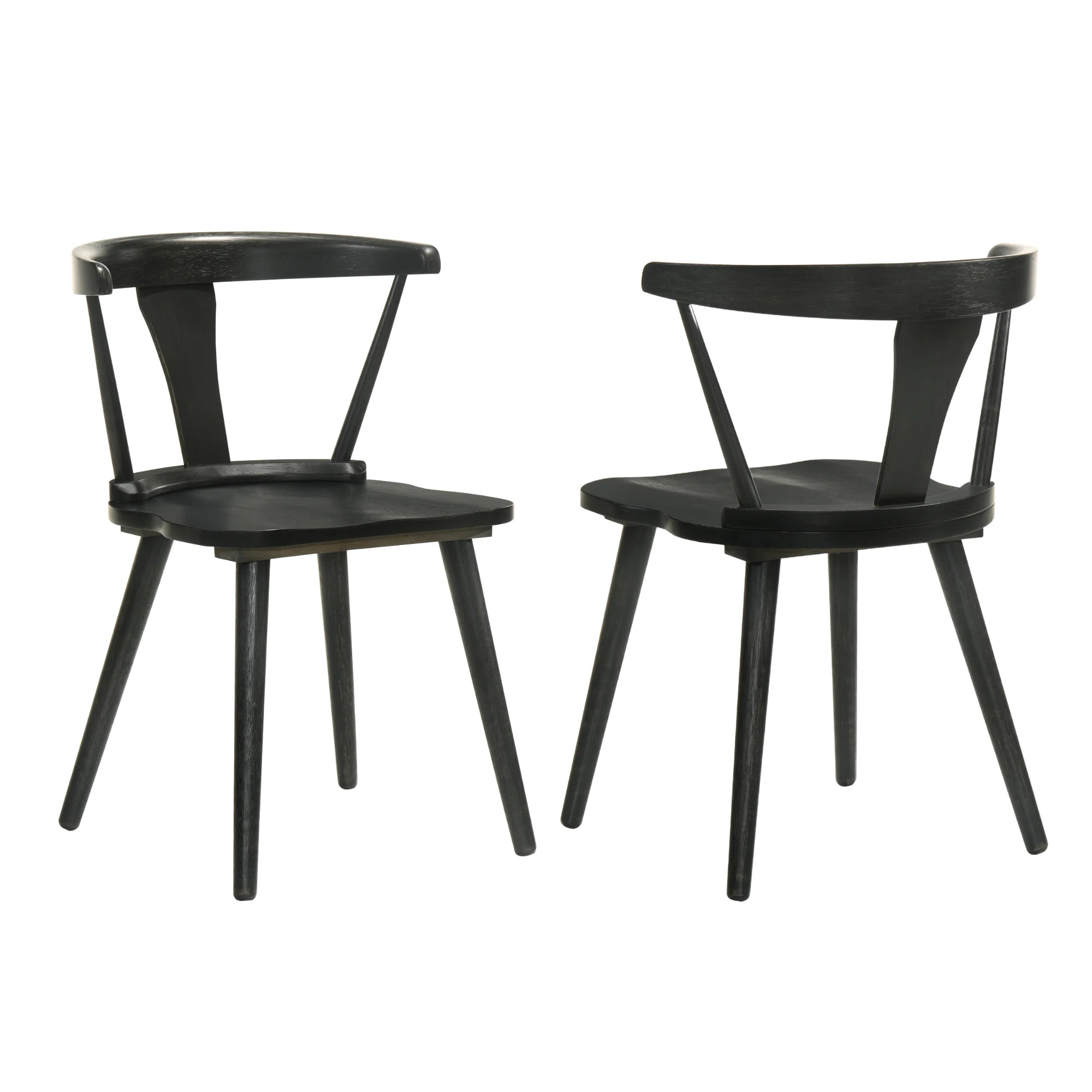 Darren Solid Wood Dining Chairs with Curved Backrest | Wayfair North America