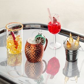 Glass Tropical Cocktail Ornaments | West Elm (US)