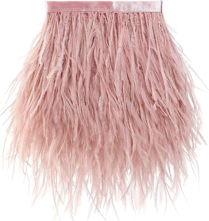 Soarer Lotus Pink Ostrich Feather Trim - 1.5Ply 4-5Inch 2Yards Feathers Fringe Trim for DIY Sewin... | Amazon (US)