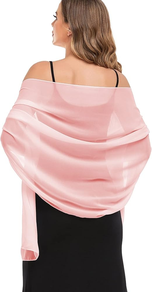 Shawls and Wraps for Evening Dresses Sheer Chiffon Women Elegant Soft Silky Wraps Wedding Bridal ... | Amazon (US)
