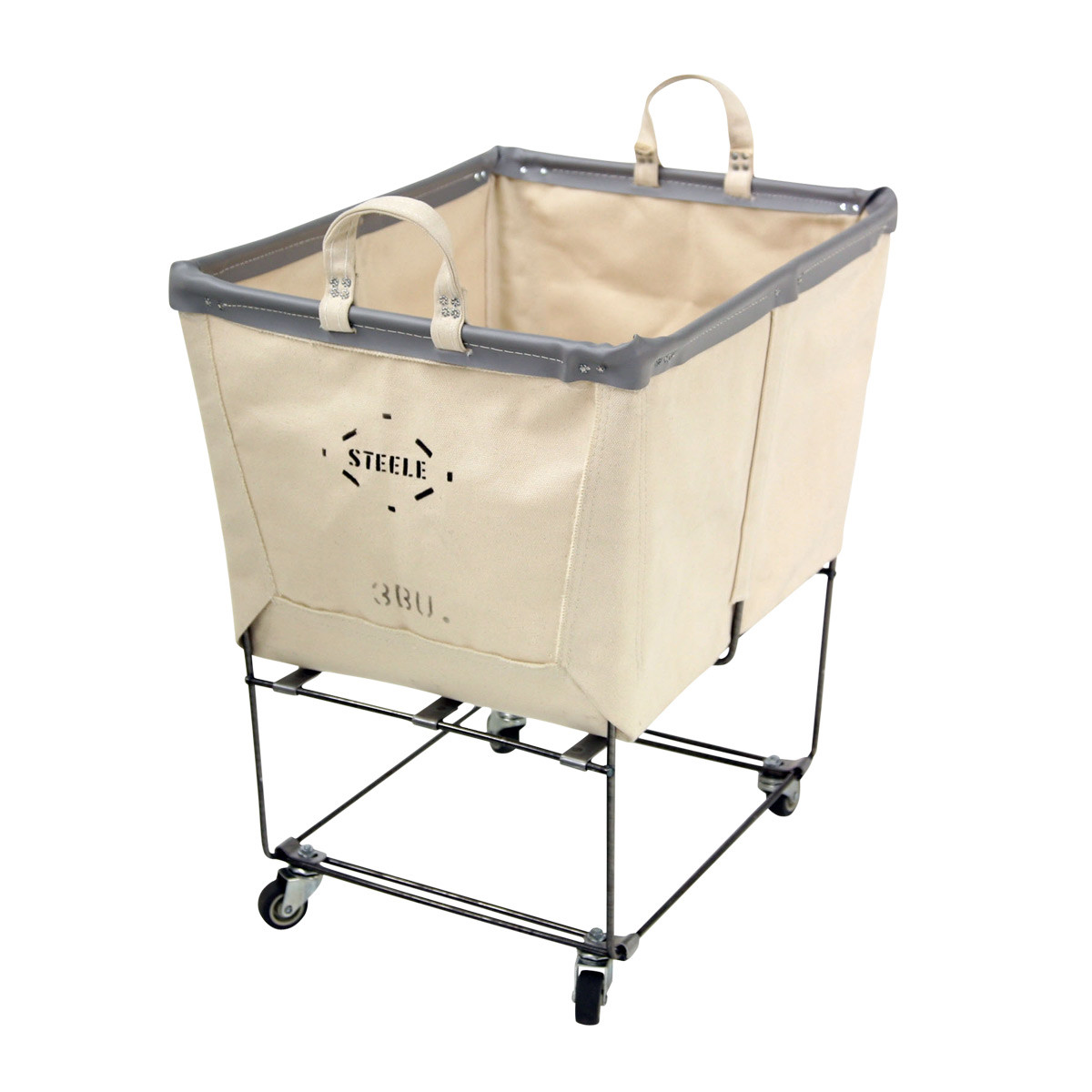 Steele Canvas Small Laundry Cart Natural/Grey | The Container Store